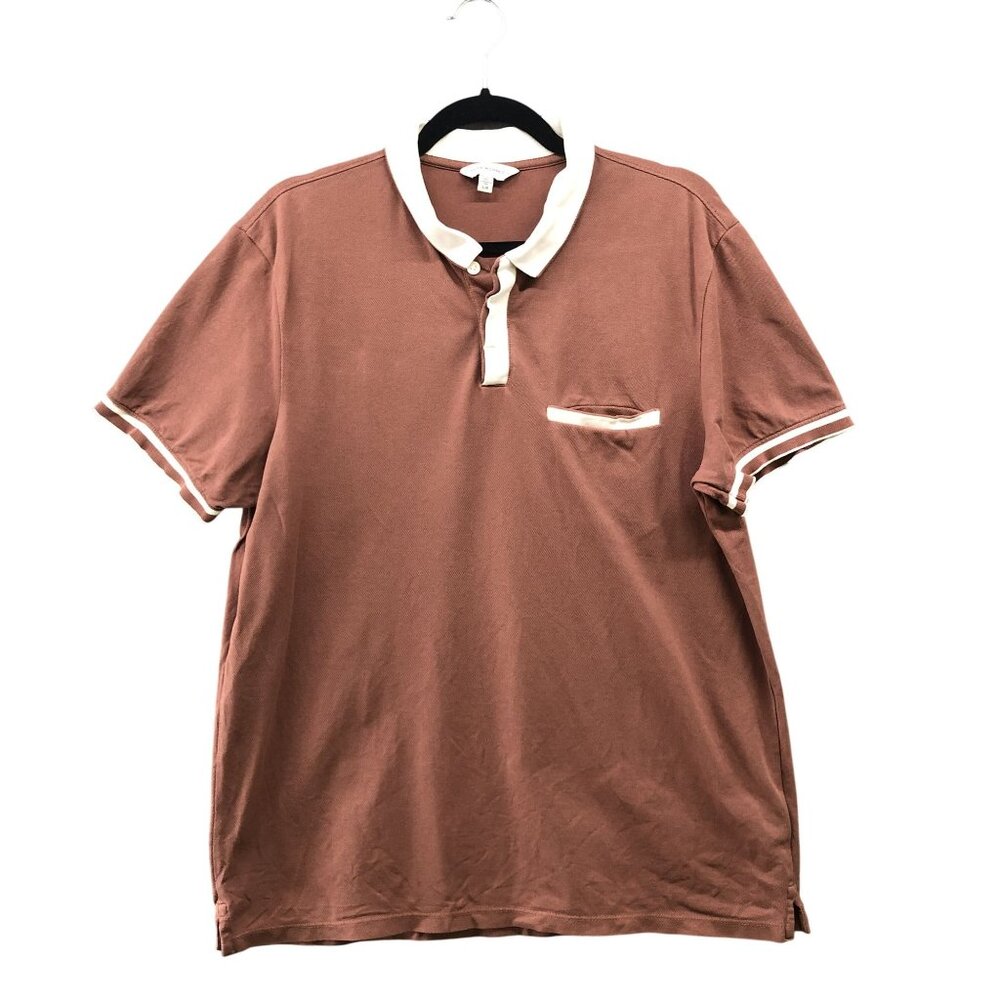 Club Monaco Men's Dusty Rose Polo with White Trim